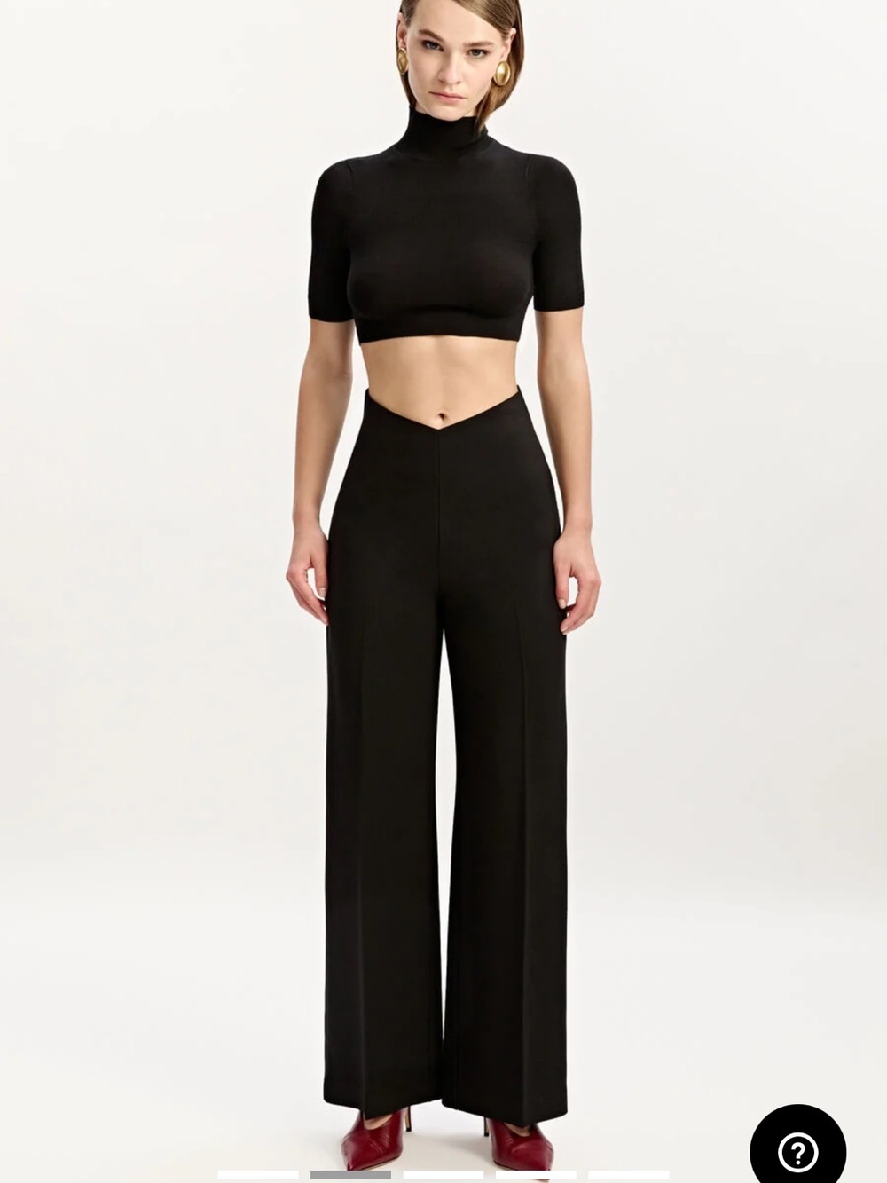 Wide-Leg High-Waist Black Pants